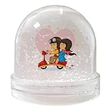 My Custom Style Palla Globo di Neve#San Valentino - Vespa Love#Neve 9x9cm