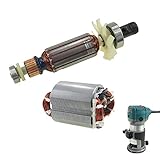 KATSU Set Motore di Ricambio per Router Trimmer (Rotore, Statore e Cuscinetto), Rame Puro, per 220V KATSU 101748 e MAKITA Fresatrice Manuale per Legno Elettrica