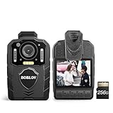 BOBLOV KJ25 1080P 256GB Bodycam Polizia Professionale, 3000 mAh con 10-13 ore di registrazione, Body Cam con visione notturna, per consegne, forze dell'ordine (256GB)