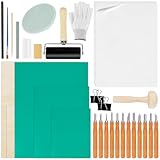 Set Di 59 Pezzi Strumenti Per Intaglio Linoleum, Kit Stampa Linoleum Professionale Con Strumenti Per Intaglio Del Legno, Con Guanti Resistenti Al Taglio, Per Timbri Fai Da Te, Incisione, Stampa
