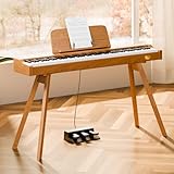 TERENCE E-Piano professionale a 88 tasti, pesato con meccanismo a martello, pianoforte digitale a 88 tasti, con tre pedali e supporto, connettore USB MIDI e cuffie adatto