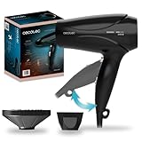 cecotec Asciugacapelli Ionic IoniCare 5450 Power&Go Pro Fire 2400 Watt di potenza, ioni reali, funzione ad alto flusso e aria fredda, diffusore incluso, nero con accenti bronzo