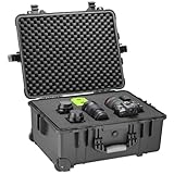 TecTake® Valigia da Trasporto, Maniglia Telescopica Estraibile, Valigia Impermeabile e Antiurto, Trolley Rigido per Macchina Fotografica, Struttura Robusta, Inserti in Gommapiuma - 45 x 26 x 58 cm