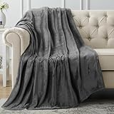 Utopia Bedding Coperta Pile Blanket [152x127 cm, Grigio] Coperta Calda per Letto, Divano, Sedia e Divano - 300 GSM Morbida, Accogliente e Spessa per Tutte le Stagioni