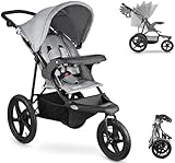 Moby-System Passeggino Runner a Tre Ruote, per Neonati e Bambini Fino a 15 kg, Facile da Piegare, Agile e Confortevole, Ideale per Montagna e Città, Colore Grigio