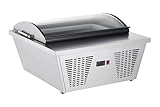 METRO PROFESSIONAL Vetrina per Gelato da Banco GIV1087C, 20L, 4 Cestelli da 5L, Coperchio Curvo in Vetro, Illuminazione LED, Argento