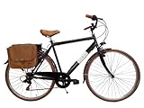Cicli Tessari - bicicletta uomo bici da passeggio city bike 28'' vintage con borse laterali cambio 6 velocita' (54(mt.1,75/1,90))
