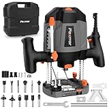 Fexrror Fresatrice Verticale Legno, 1200W Pantografo per Legno con 7 Velocità, Set di 12 Frese, Interruttore di Sicurezza, Profondità di Fresatura Variabile Precisa