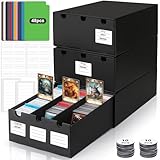 Deck Box per Carte Mtg,Scatola Carte Pokemon Collezionabili da 9000+ Porta Deck con 48 Divisori,Etichette e Nastro Adesivo,Contenitore Carte Pokemon per Carte TCG MTG YuGiOh