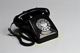 GPO 746 Telefono a Quadrante Push Button, Telefono Fisso Vintage per Casa, Ufficio, Telefoni Retro Con Suoneria a Campanello Originale e Cavo Arricciato, Nero