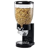 BAKAJI Dispenser Storage Dosatore Distributore Erogatore Cereali Pasta Caramelle Dolci Frutta Secca Singolo con Rotella Contenitore 500gr e Dosatore Interno (Nero)