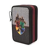 Giochi Preziosi Harry Potter - Astuccio Triplo Scuola Con 3 Zip E 3 Scomparti, Contiene 18 Matite Colorate, 18 Pennarelli e altri Pratici Oggetti per la Scuola,13 l x 19,5 h x 6,5 p