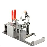 Steelman24 I Omini di Viti Fabbro con Organizer per Ufficio I Idee Regalo Originale I Soprammobili in Metallo I Modellino