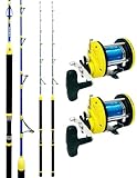kolpo combo pesca traina costiera sotto costa completo di 2 canne 2 mulinelli e filo