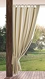 Eurofirany GARDEN Tenda de Esterni con Passanti - 1 Pezzo. Tende impermeabili per Terazze, Tenda per Gazebo Pergolata Patio Balcone, Protezione Solare e Privacy, 155x240 cm, Beige Chiaro