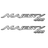Resin Bike Adesivi Scooter Compatibile con Yamaha Majesty 400. Protezione Scooter da Urti e Graffi. Coppia Adesivi 3D Resinati Scritta Argento - 23x4 cm