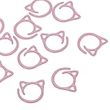 PATIKIL Segnapunti Goccia Forma Gatto 12Pz Accessori per Cucito Maglia E Uncinetto Adorabili Anelli Spirale Metallo Contatori per fileti E Lavori Fai da Te Rosa Polveroso