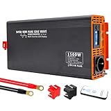 DATOUBOSS Inverter 12v 220v/230v Onda Pura 1500w/3000w, Inverter Onda Pura 1500w con LCD Display e 1 presa AC e 1 Porte USB & Type-c per Auto,Camion, Camper