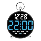 Generico ANNUNCIA LED, grande schermo, 14.6x6,5 cm, timer a doppia veglia, orologio di ricarica USB, modalità personalizzabili, per camere da letto, dormitori, aule e uffici domestici