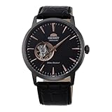 Orient Classic Open Heart - Orologio Uomo Automatico a Carica Manuale Elegante Cinturino In Pelle Nero Cassa In Acciaio Quadrante Nero - TAG02001B0 AG02001B