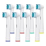 Testine Spazzolino Ricambio Per Oral B - Adatto Spazzolino Elettrico OralB Sensitive, Crossaction, Professional Care, Vitality, ecc - Di HSYTEK (8-PACK)