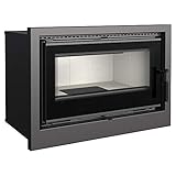 KRATKI Inserto per Camino Arke 8 kW - Cassetta per Caminetto Chiusa in Acciaio - Camino a legna Classe Energetica A+, Vetro Serigrafato & Ventilazione Integrata - Dimensioni 52x76x47 cm, Peso 110 kg