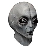 iFCOW Alieno per Adulto, realistica Alien Safe Latex Head Cover Extraterrestre Biologico per Carnevale Halloween Cosplay Party