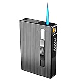 Portasigarette/scatola con accendisigari, pacchetto completo 20 pezzi di sigarette sottili da 100 con accendino USB Portasigarette a espulsione automatica 3 in 1