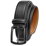 KEMISANT Cintura Uomo, Cintura Pelle 35mm per Occasioni Aziendali Compagno per Scarpe da Lavoro,Ottima Scelta Regalo(Nero,115cm/38-40vita regolabile)