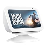 PlusAcc - Supporto regolabile per Echo Show 5 (3a generazione) con funzione di inclinazione e base antiscivolo, colore: bianco