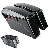 TCMT Borse Sella Rigide Bauletto + Coperchio Chiavi Latch per Harley Touring FLH FLT Electra Glide Road King Ultra Street