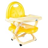 Chicco Pocket Snack Rialzo Sedia per Bambini 6 Mesi-3 Anni (15 kg), Seggiolino Pappa Alzasedia da Tavolo Portatile e Regolabile, Seggiolone Chiusura Compatta, Vassoio Rimovibile, Giallo