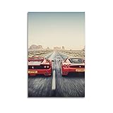 LADV Quadro decorativo su tela con auto sportive italiane classiche per Ferrari F50 VS Enzo Racing Supercar, 60 x 90 cm
