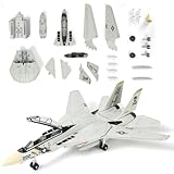 SEBUNAS Kit modello di aereo da caccia F-14 Tomcat in scala 1:72, modello di aereo giocattolo militare F-14 in plastica con supporto (36 pezzi)