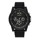 Armani Exchange Orologio per uomo, movimento cronografo al quarzo e cassa da 44 mm con cinturino in silicone