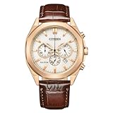 Citizen Orologio Cronografo Eco-Drive Uomo con Cinturino in Pelle CA4593-15A