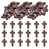BCHKO 50x Piccoli Croci in Legno Ciondoli per Gioielli, Fai da Te Accessori, per Collane e Portachiavi (con Foro)