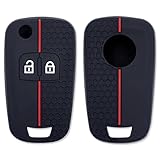 Gianto Cover Chiave Compatibile con Opel Adam Astra Corsa Mokka Insignia Meriva Zafira Vauxhall, Guscio di Silicone Gomma per Telecomando Auto, Antiscivolo, Nero con Inserti Rossi