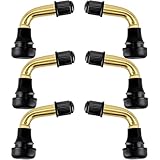 JEYORZY 6Pezzi Valvola Universale PVR50 Senza Camera d'Aria - Valvola per pneumatici senza tubi, valvola per pneumatici, valvola ad angolo in ottone, per moto, auto, biciclette, veicoli elettrici, ATV