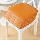 LinFortune Cuscino per Sedia in Pelle per Cucina Sala da Pranzo 1/2/4 Confezioni Cuscino per Sedia Cuscino per Seduta Antiscivolo 40 * 43 Cm (Colore: Arancione Dimensioni: 4 Confezioni)