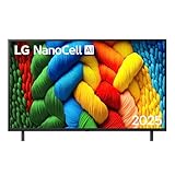 LG NanoCell AI NANO80 43 pollici, Smart TV 4K, Processore α7 Gen8, Tecnologia NanoCell, webOS con AI e telecomando puntatore AI, Filmmaker mode, Gaming con VRR 4K@60Hz, 43NANO80A6B 2025