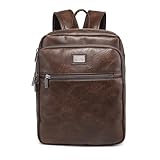 COVERI COLLECTION Zaino in Ecopelle, Dimensioni 37x29x11 cm, Ampio Scomparto con Zip, Porta Computer, Colore ART.5070-8 (MARRONE SCURO)