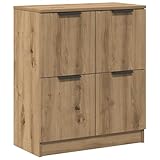 vidaXL Credenza Rovere Artigianale 60x30x70 cm in Legno Multistrato, credenza con Ante, Mobile da Soggiorno, portaoggetti, credenza da Cucina