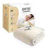 Imetec Scaldasonno matrimoniale 150x160 cm, 50% Lana e merino, 2 temperature, Dispositivo sicurezza electro block, Made in italy