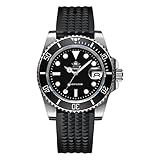 ADDIESDIVE ADDIEDIVE Orologi al Quarzo Per Uomo Diver 200 M Orologio in Acciaio con Cinturino Impermeabile in Gomma Waffle