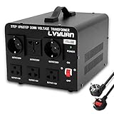 Cantonape 3000 W Trasformatore ascensore/riduttore di tensione da 3000 Watt Convertitore di potenza da 220 Volt - 220 V/110 V, 3000 W Stabilizzatore di tensione automatico