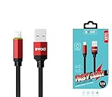 bwoo LOTTO STOCK 50x Cavo Piatto Carica Dati USB/LIGHTNING Compatibile Iphone in Nylon Anti Strappo 2.4A 1Metro 50 Pezzi Offerta per Rivenditori e Negozi