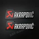 Generico 2 adesivi in metallo di AKRAPOVIC per scarico, pellicola resistente al calore