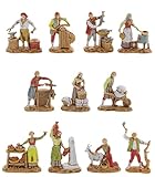 Moranduzzo Set 11 Mestieri Adatto a Presepe da 3,5 cm Scala 1:50 – MICRO 3,5 – Statuine Indistruttibili, Stile '700, Rifinite a Mano, Scultore M. Landi, Made in Italy