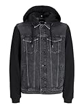 JACK & JONES Jjijean Jjjacket W Sweat Wi 204 Giacca di Jeans, Denim Nero, M Uomo